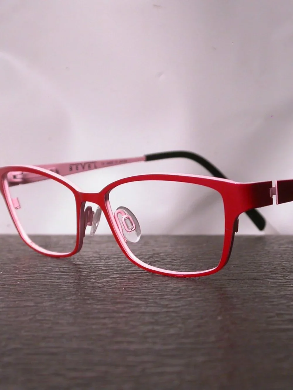 Bevel Mashie Red and Pink Modern Eyeglasses Frames Made in Japan